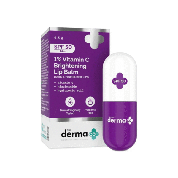 The Derma Co 1% Vitamin C Brightening Lip Balm | Protects from Sun Damage