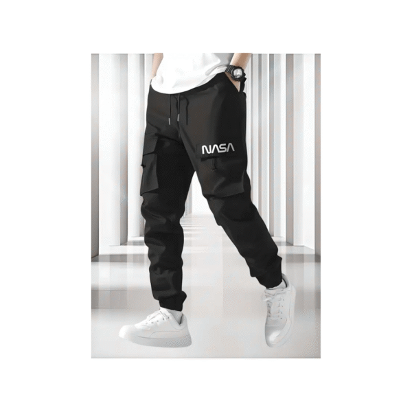 Men Slim Fit Black Cotton Blend Trousers